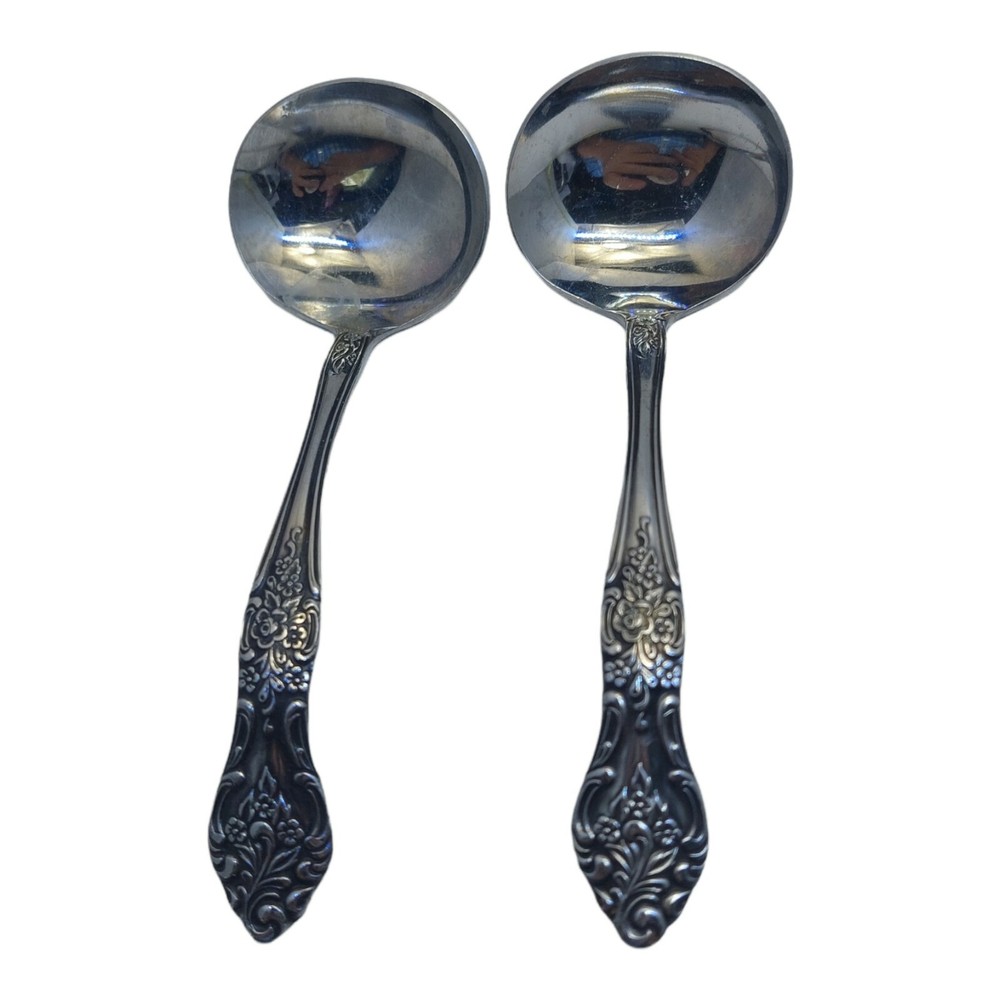 Rogers Cutlery Co Gravy Spoons Stainless Steel Made in Japan set of 2