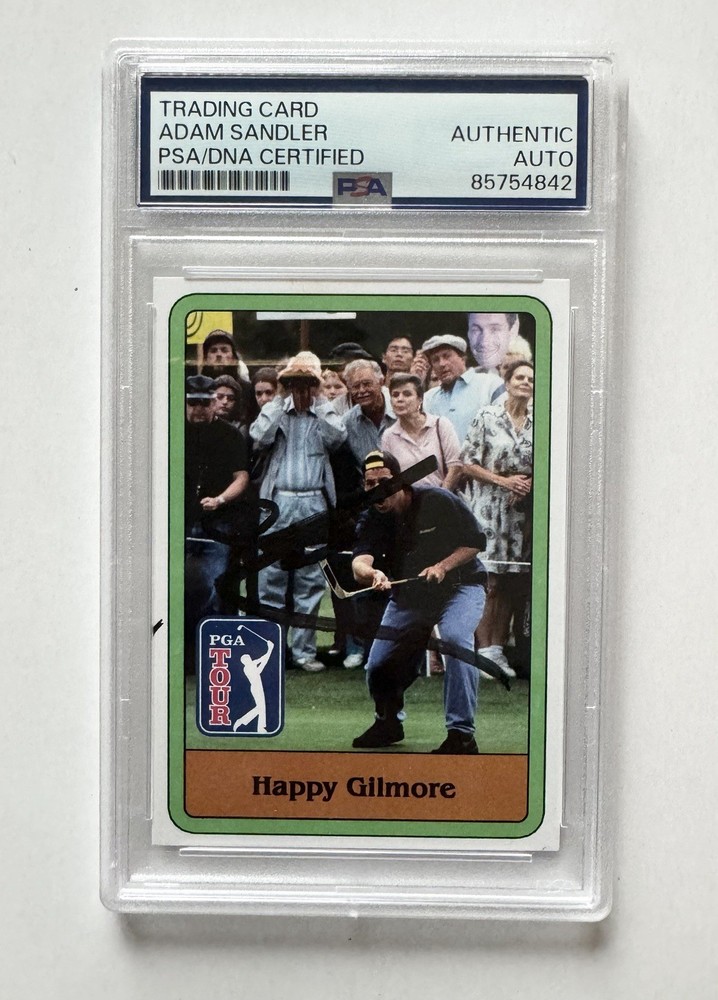 ADAM SANDLER SIGNED HAPPY GILMORE CARD GOLF PUTTER AUTO PSA DNA