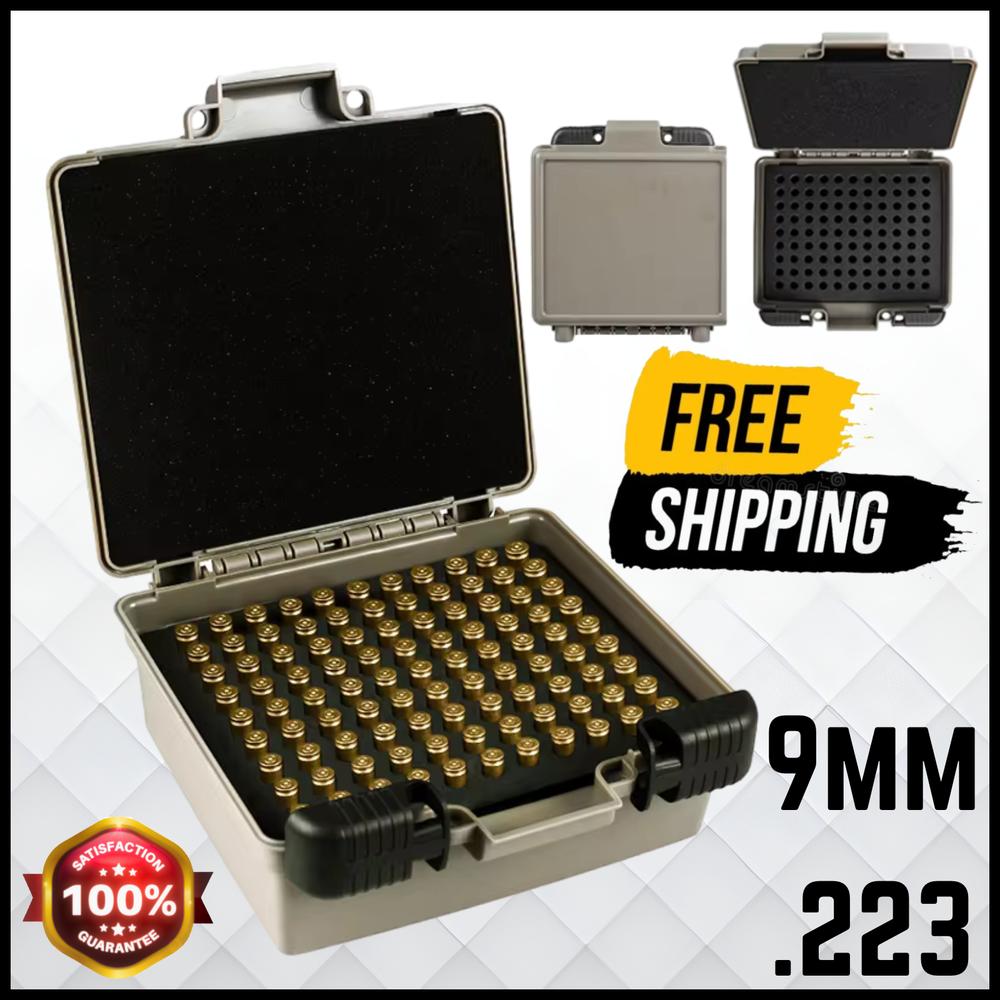 Tactical Ammo Storage Case For Ammunition 99/50 Rounds 9mm Bullets Cartridge Box
