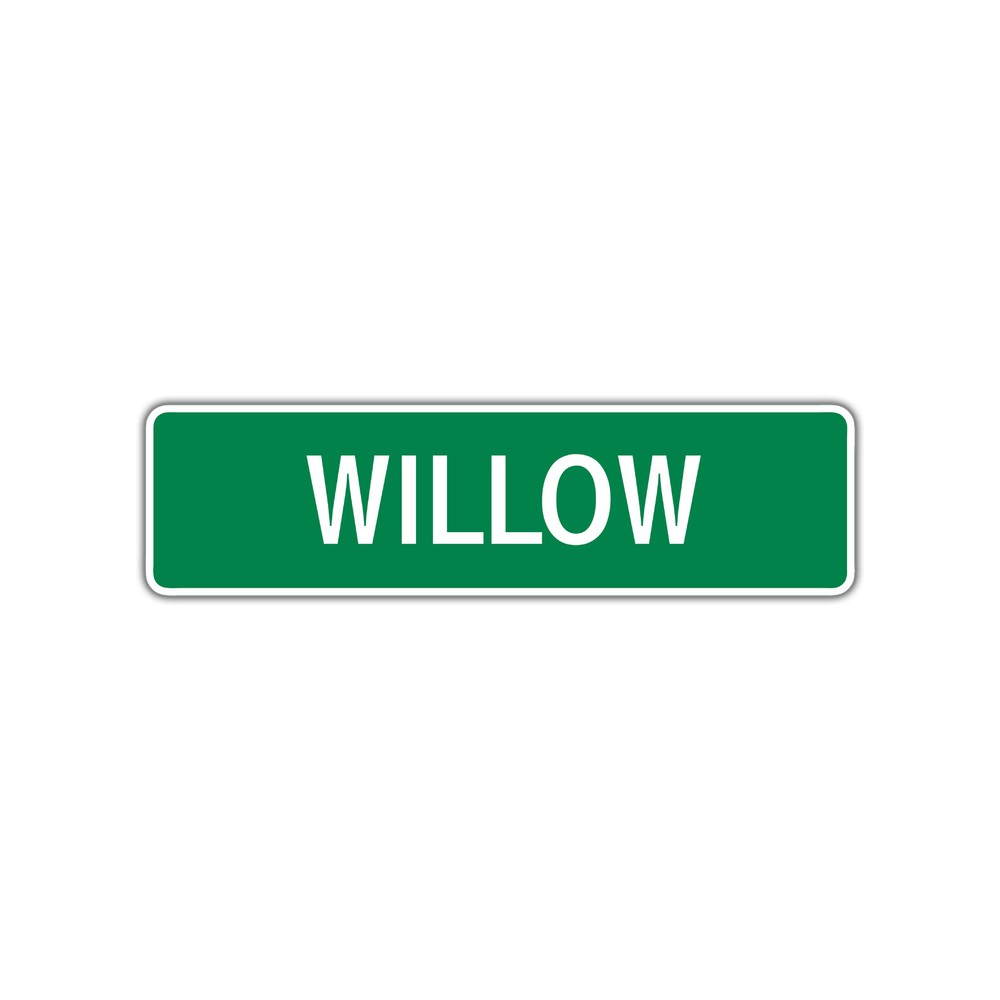 Willow Street Sign Room Home Wall Décor Children's Name Gift Aluminum Metal Sign