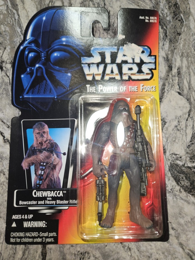 Star Wars Chewbacca With Bowcaster & Heavy Blaster Rifle 1995 Card Has Wear