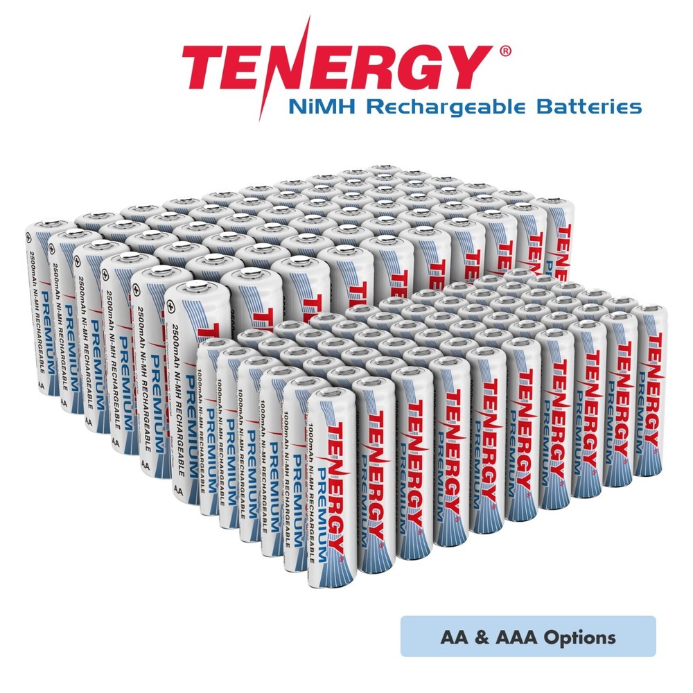 Tenergy AA AAA 2500mAh 1000mAh NiMH Rechargeable Batteries Cells 1.2V Lot