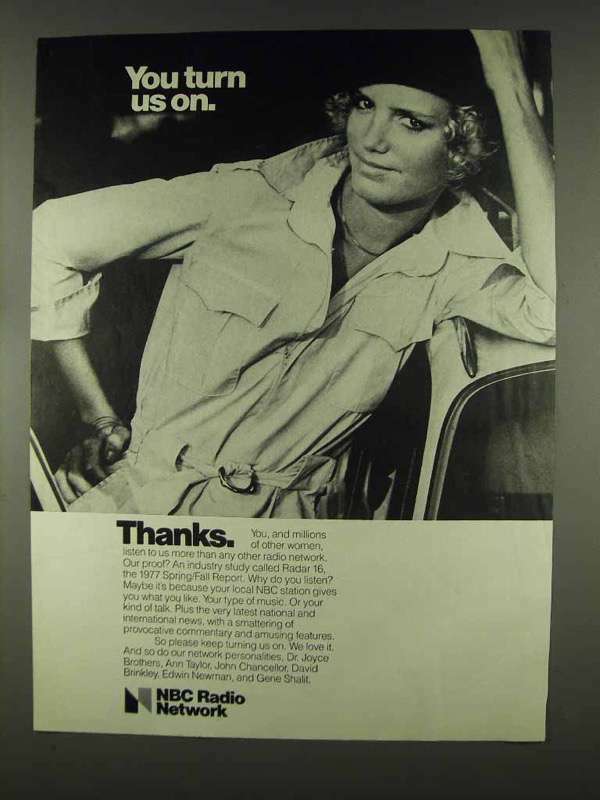 1978 NBC Radio Network Ad - You Turn Us On