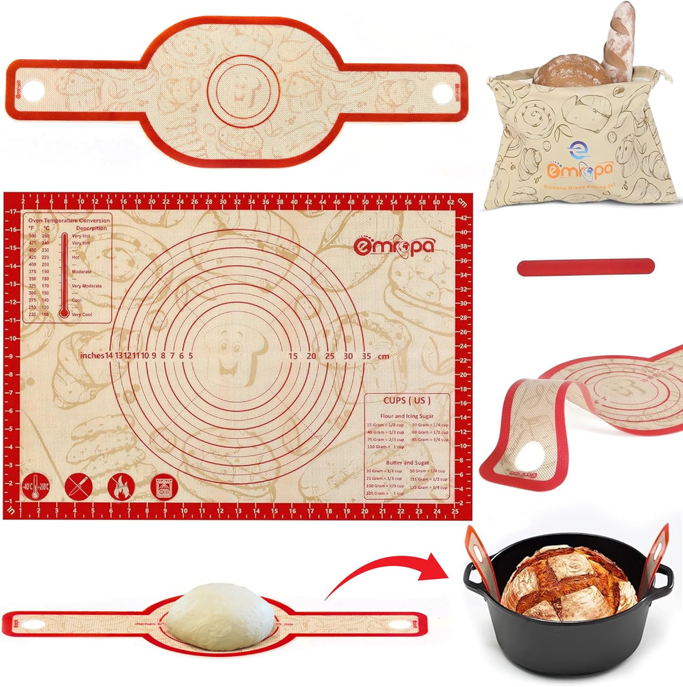 Sourdough Bread Baking Supplies 2 PCS Non-Stick Silicone Bread Sling Dutch Oven