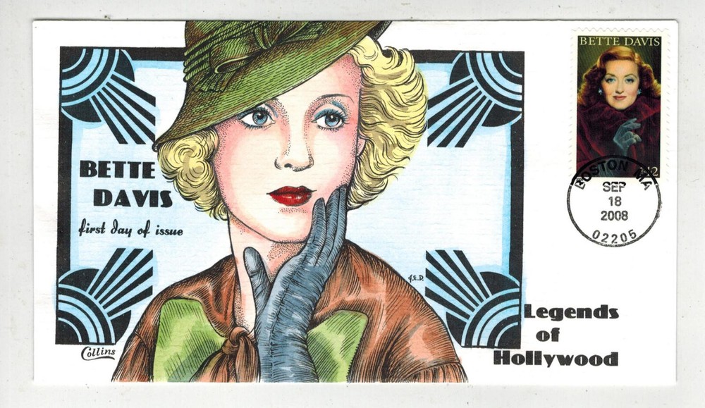 2008 COLLINS HANDPAINTED 4350 LEGENDS OF HOLLYWOOD BETTE DAVIS Nice!