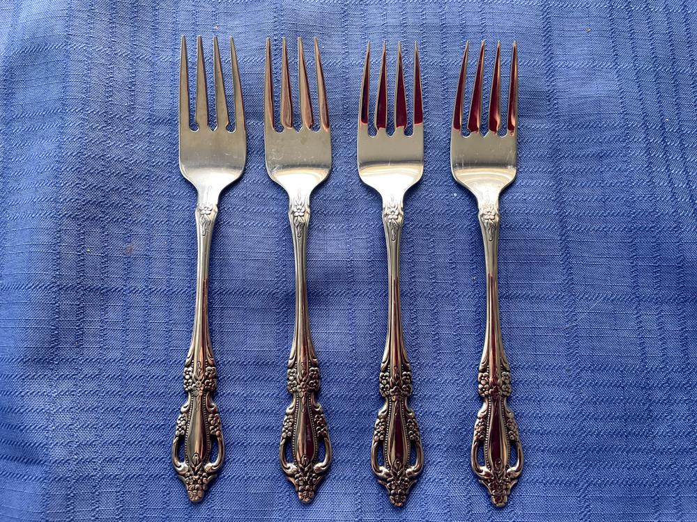 4 Salad Forks - Raphael by Oneida Deluxe Stainless