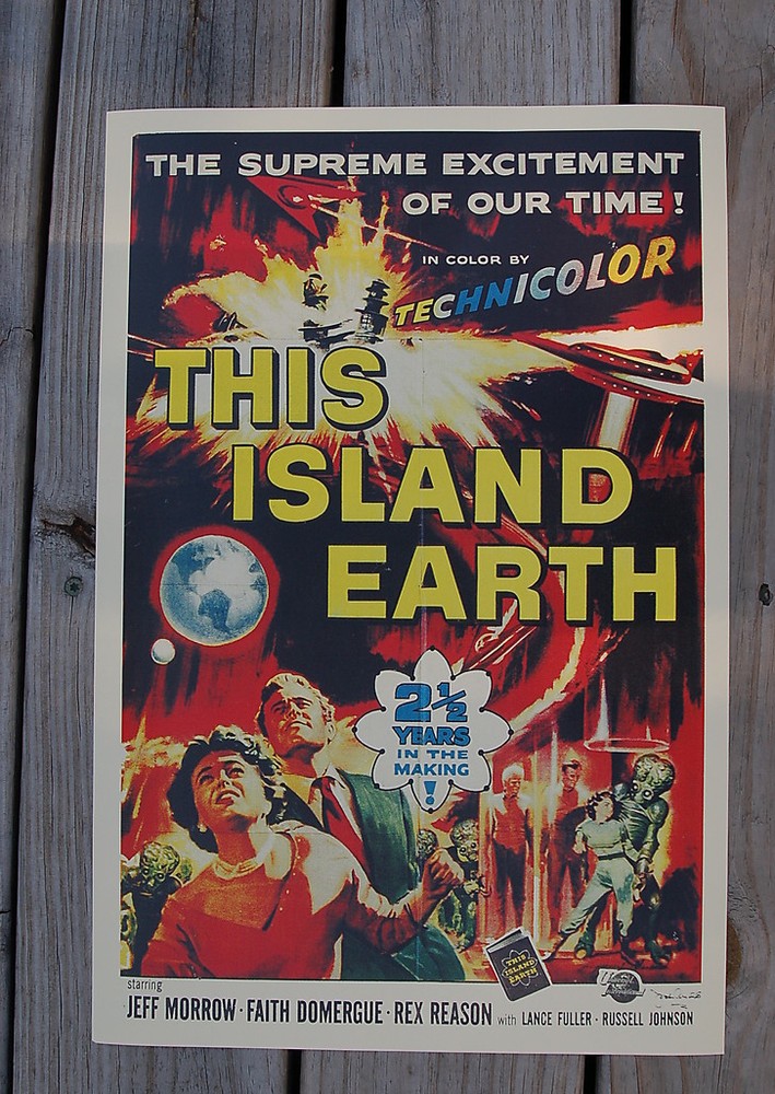 Vintage This Island Earth Lobby Card Poster Featuring Jeff Morrow