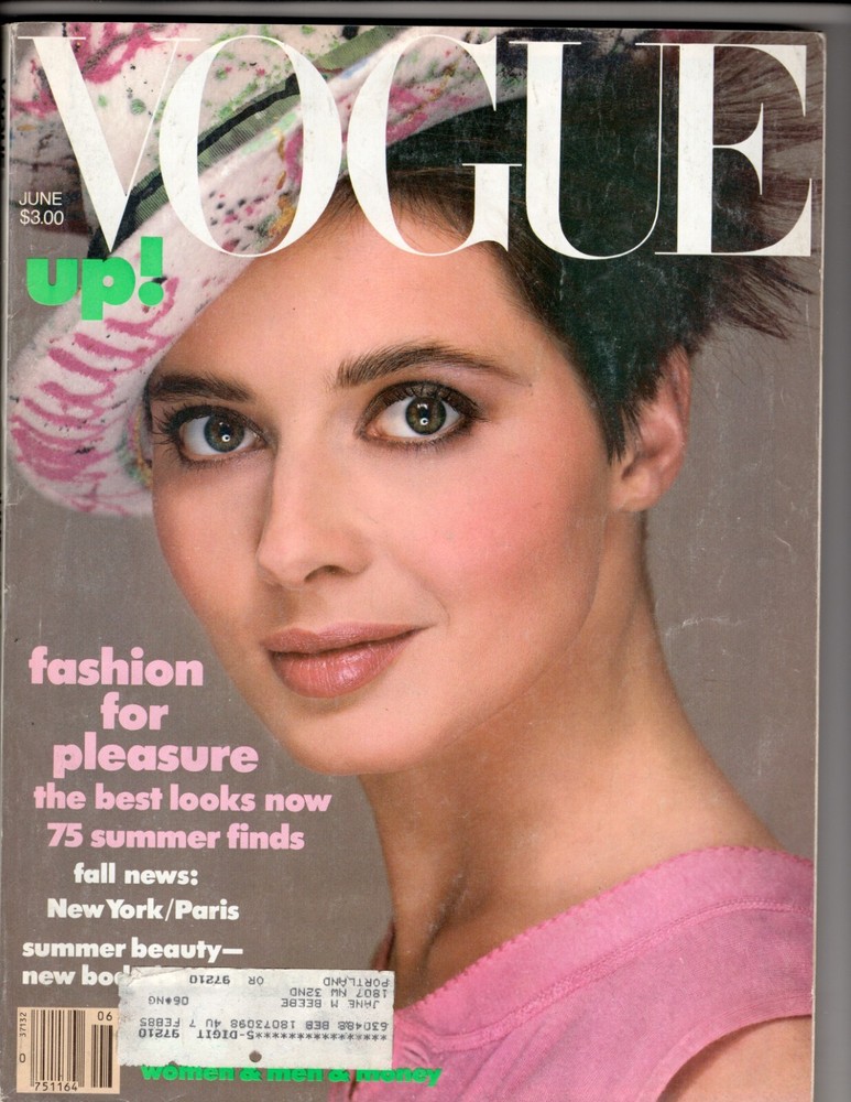 June 1984 Vogue featuring Isabella Rossellini, Renee Simonsen, Talisa Soto