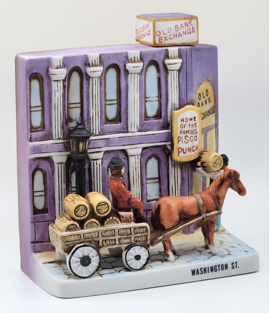 1976 HAAS BROS Old Bank Exchange Flask Whiskey Decanter Washington St.