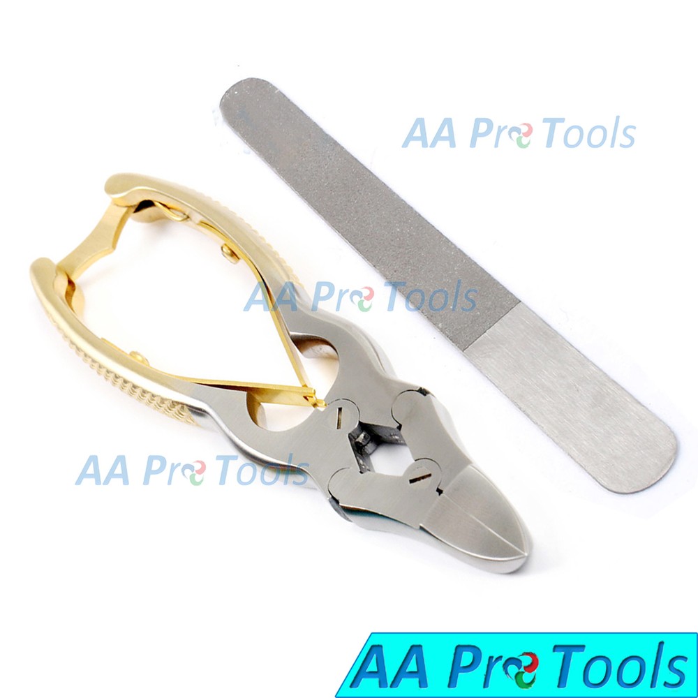 Heavy Duty Podiatry Half Gold Toe Nail Nipper Cutter With Deb File