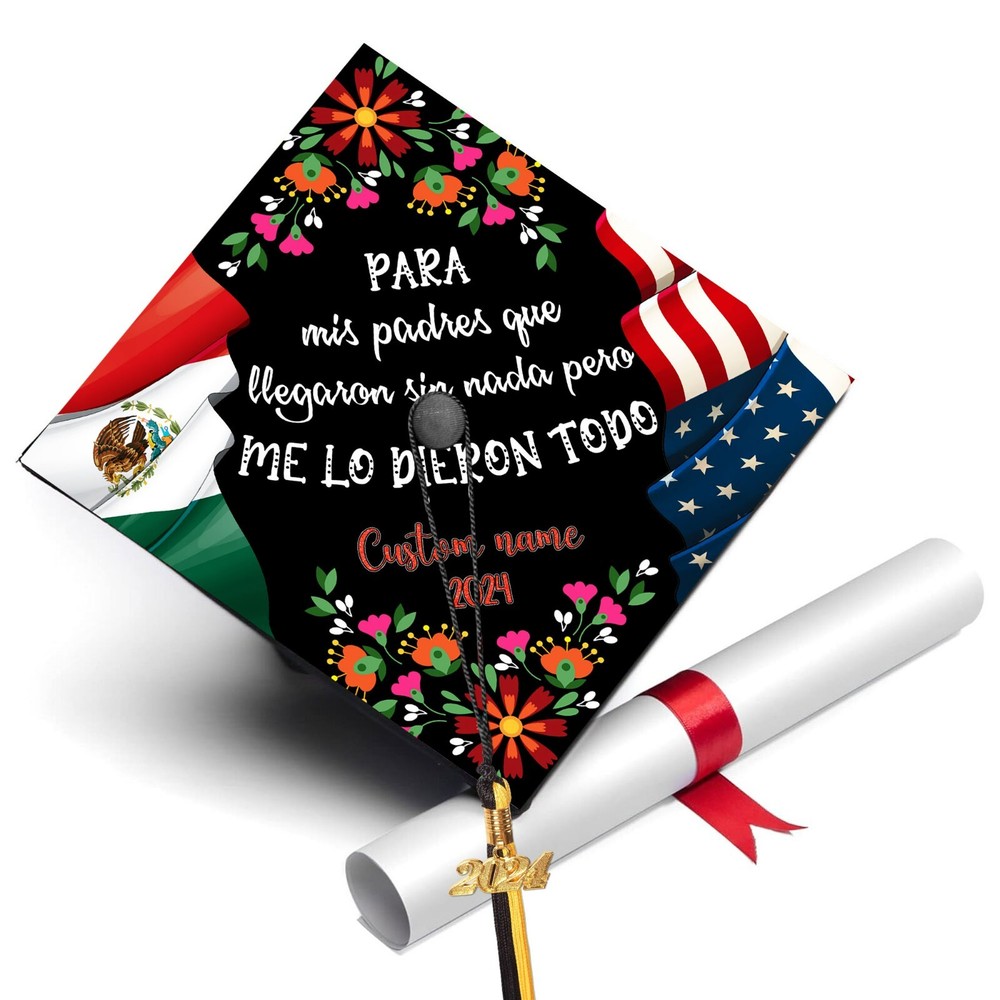 Mexican Latina Graduation Cap Topper 2025 - Custom Design