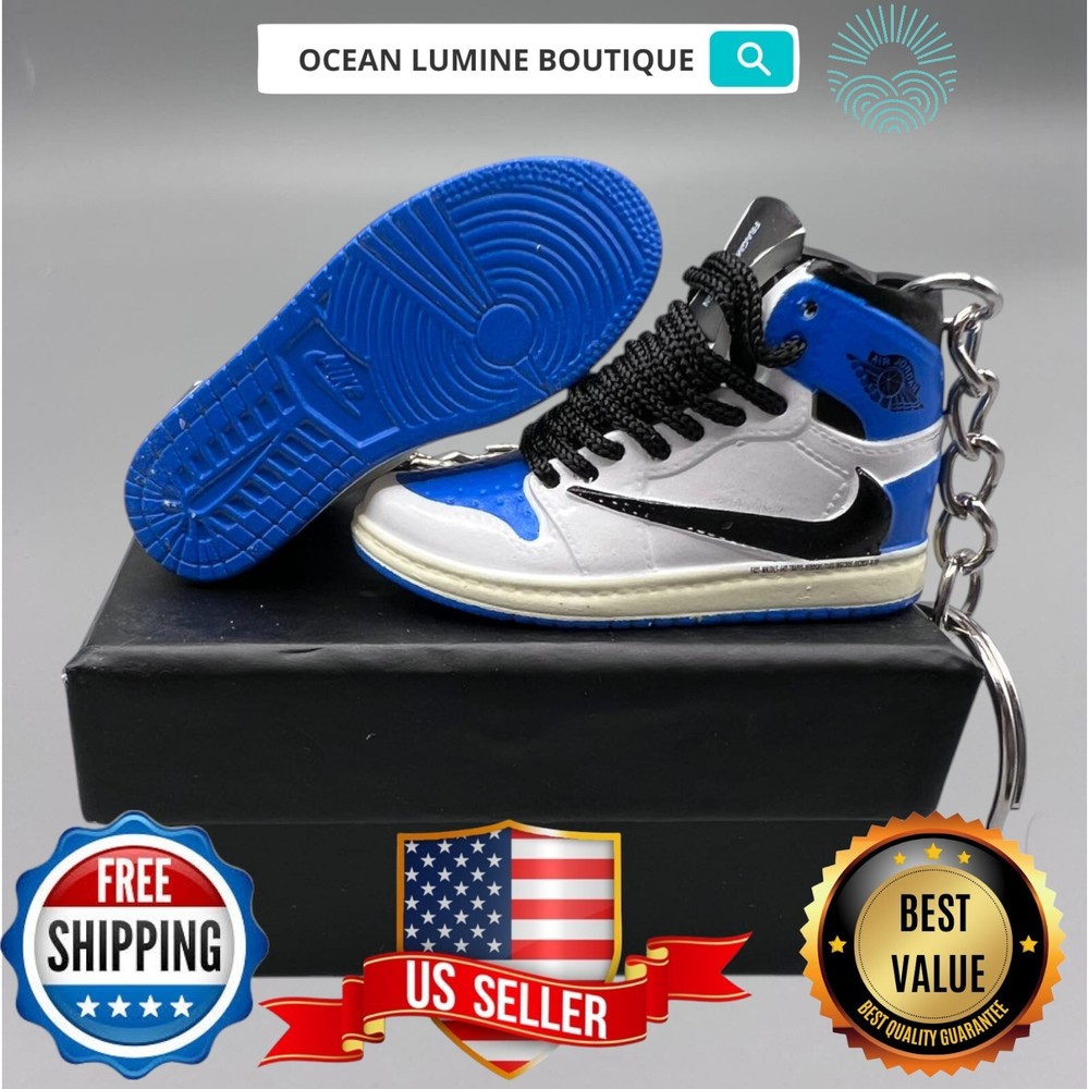 Air Jordan 3D Mini Sneaker Keychain, Basketball Sneaker Collectible, Box Options