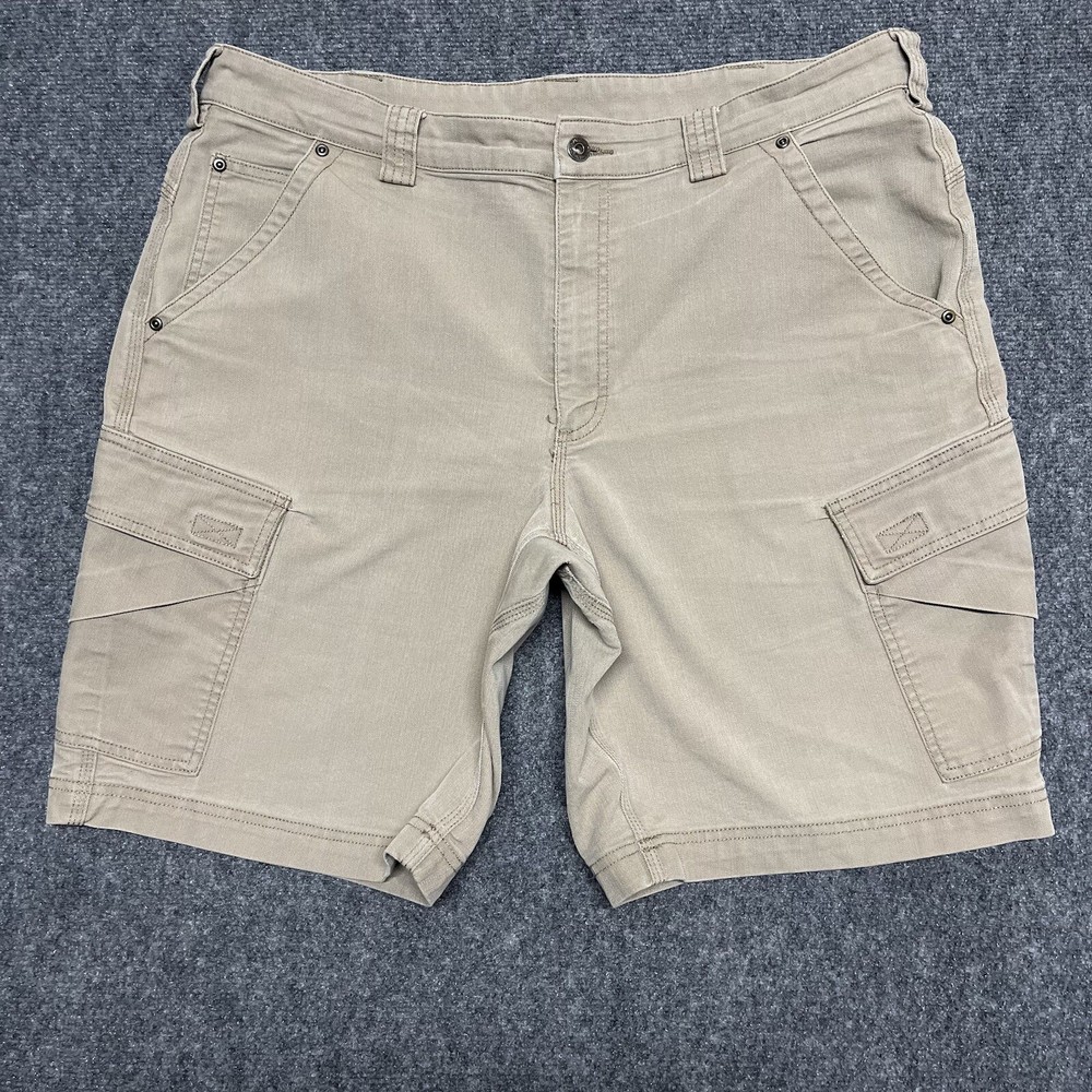 Duluth Cargo Shorts Mens Size 40  Beige Canvas Workwear Hiking Utility Stretch