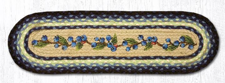 Blueberry Blue Vine Small Table Runner or Stair Tread Earth Rugs, 27