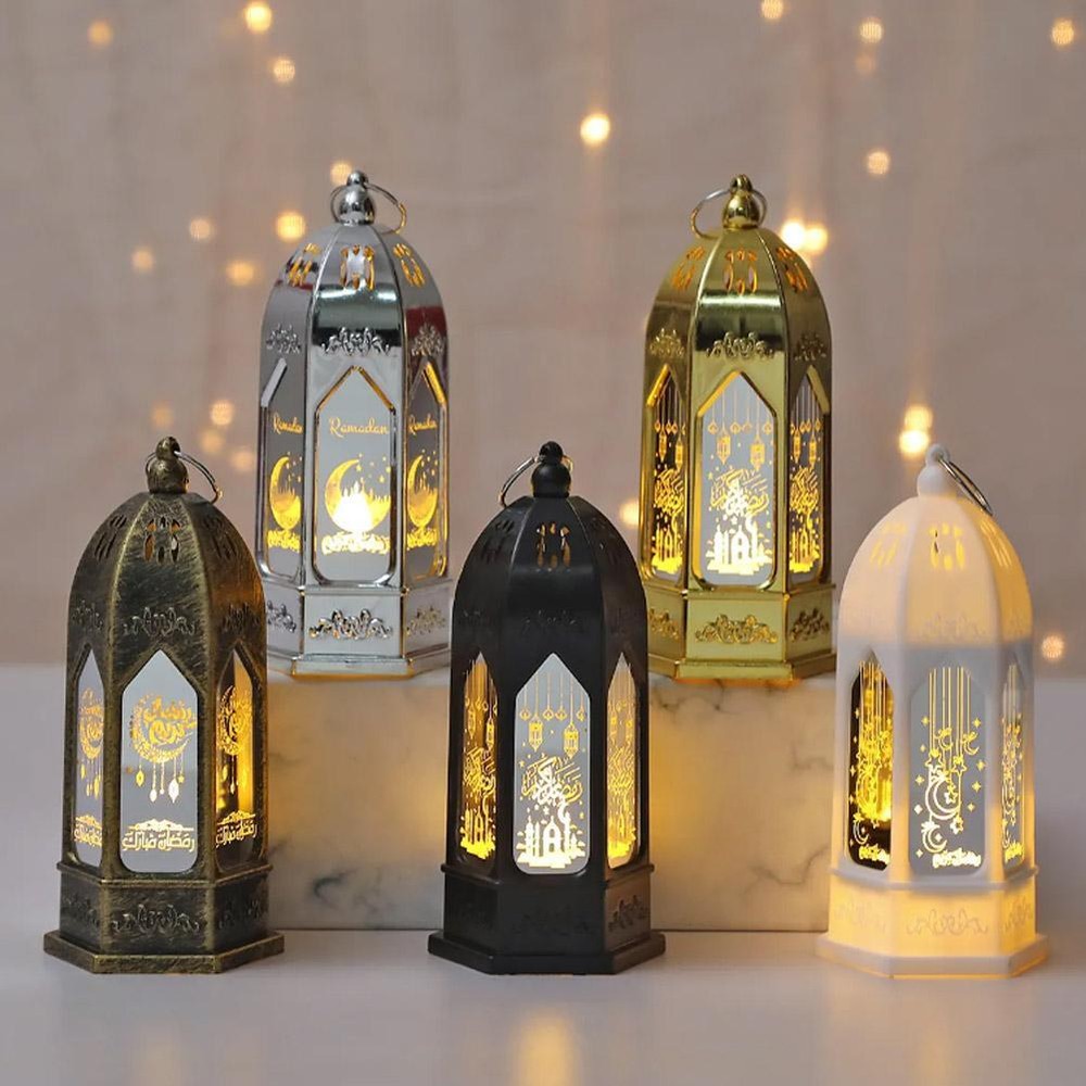Electronic Lights Lantern Eid Mubarak Ramadan Lamp for Home Islamic Muslim T7N7